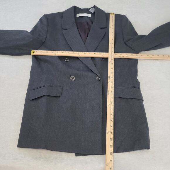 Valerie Stevens Vintage wool double breasted blazer womens Grey Size 14 Office - Picture 4 of 8